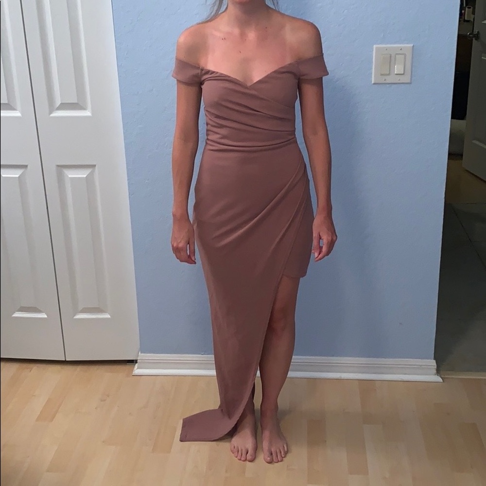 Windsor — Mauve asymmetrical dress